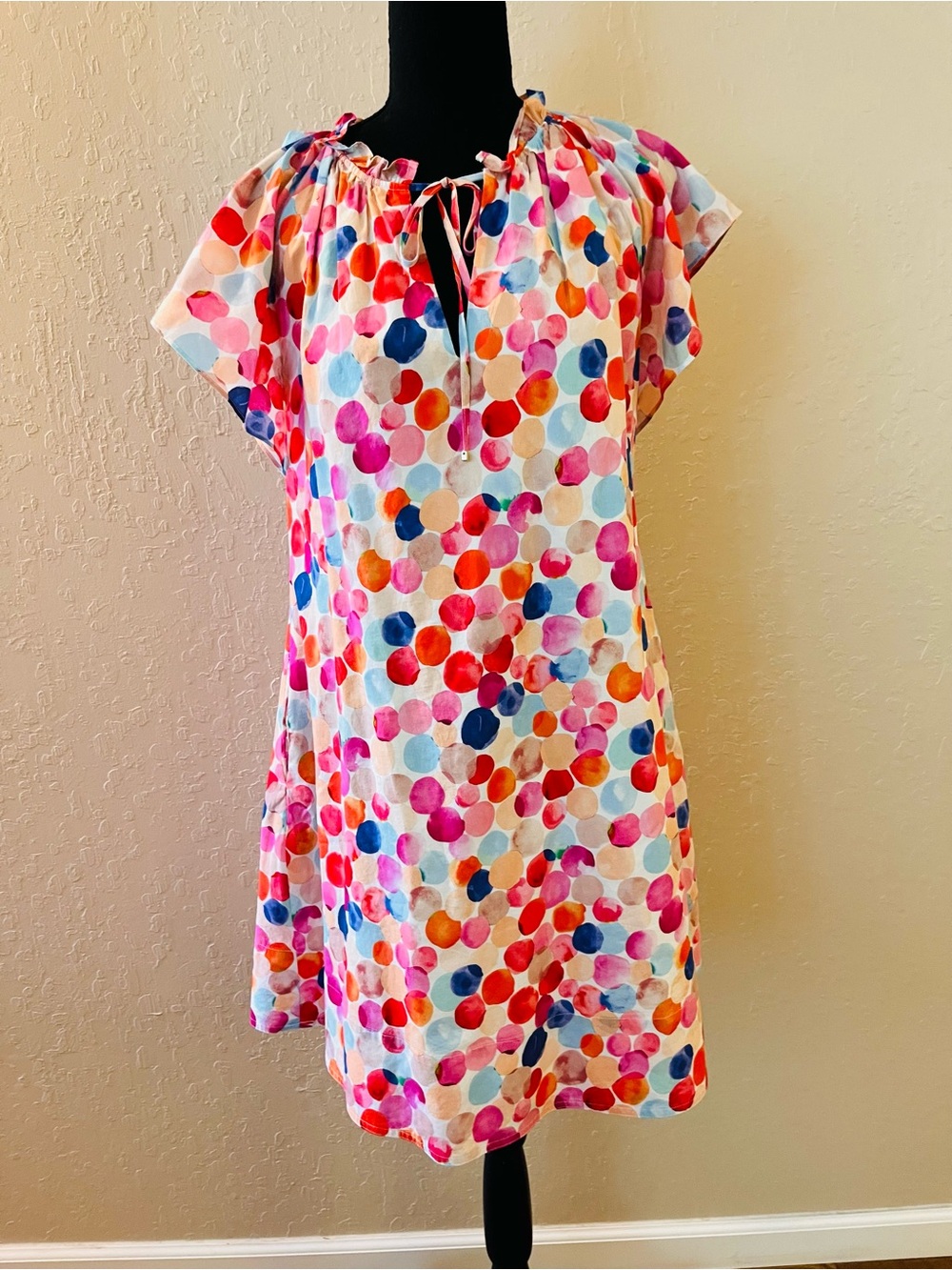 Milly Nadia Watercolor Dots shift mini Dress